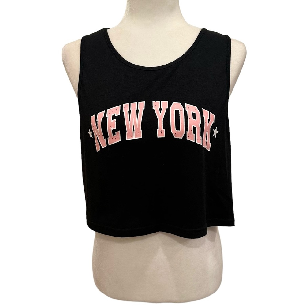 Black and Pink New York Crop Top Size L